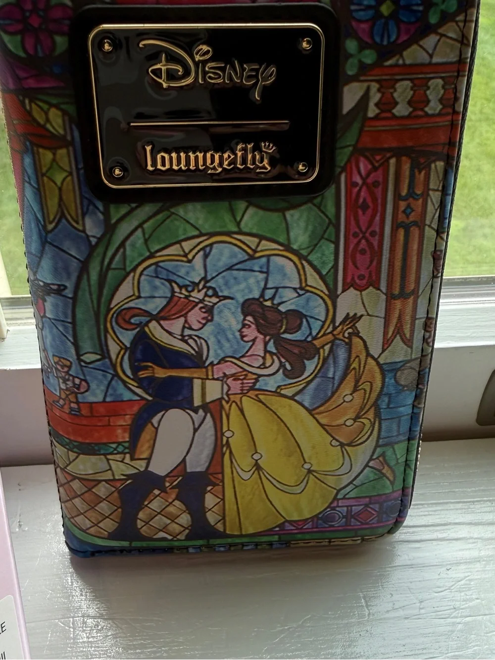 Disney Loungefly Belle Stained Glass Zip Wallet - Yellow/Multicolor